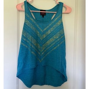 Teal and gold muscle tee